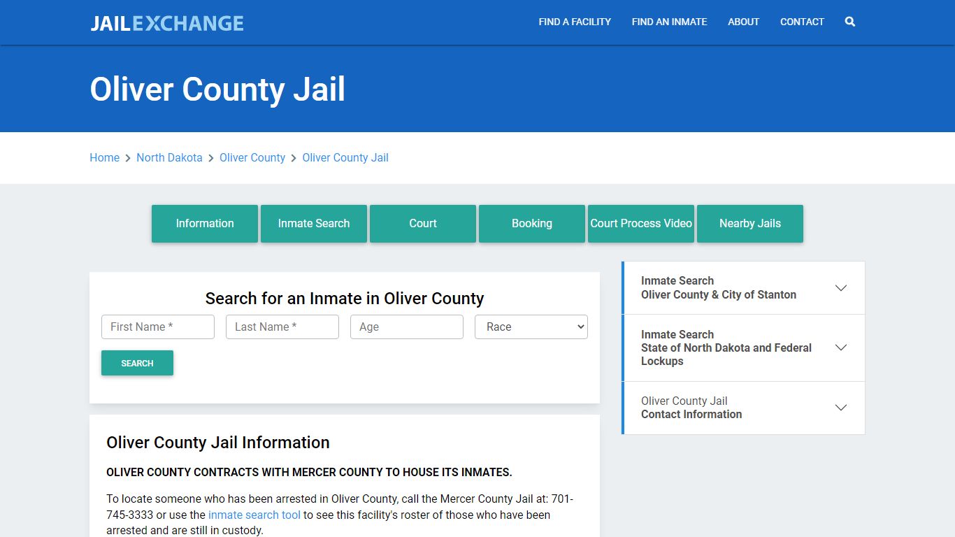 Oliver County Jail Roster Lookup, ND, Inmate Search - Jail Exchange