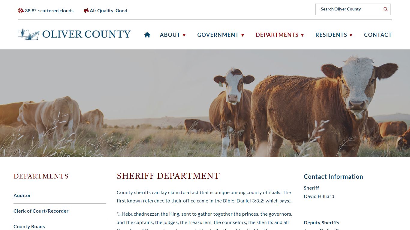 Sheriff Department - Official Website of Oliver County, ND