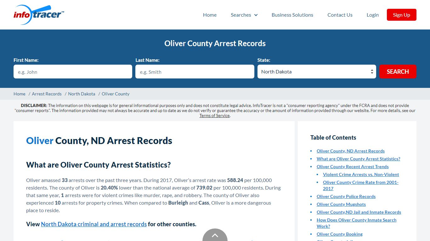 Oliver County, ND Arrests, Mugshots & Jail Records - InfoTracer